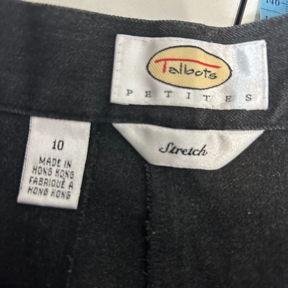 Talbots Petites Stretch Straight Leg High Rise Pants Dark Gray Women 10 - Picture 7 of 8